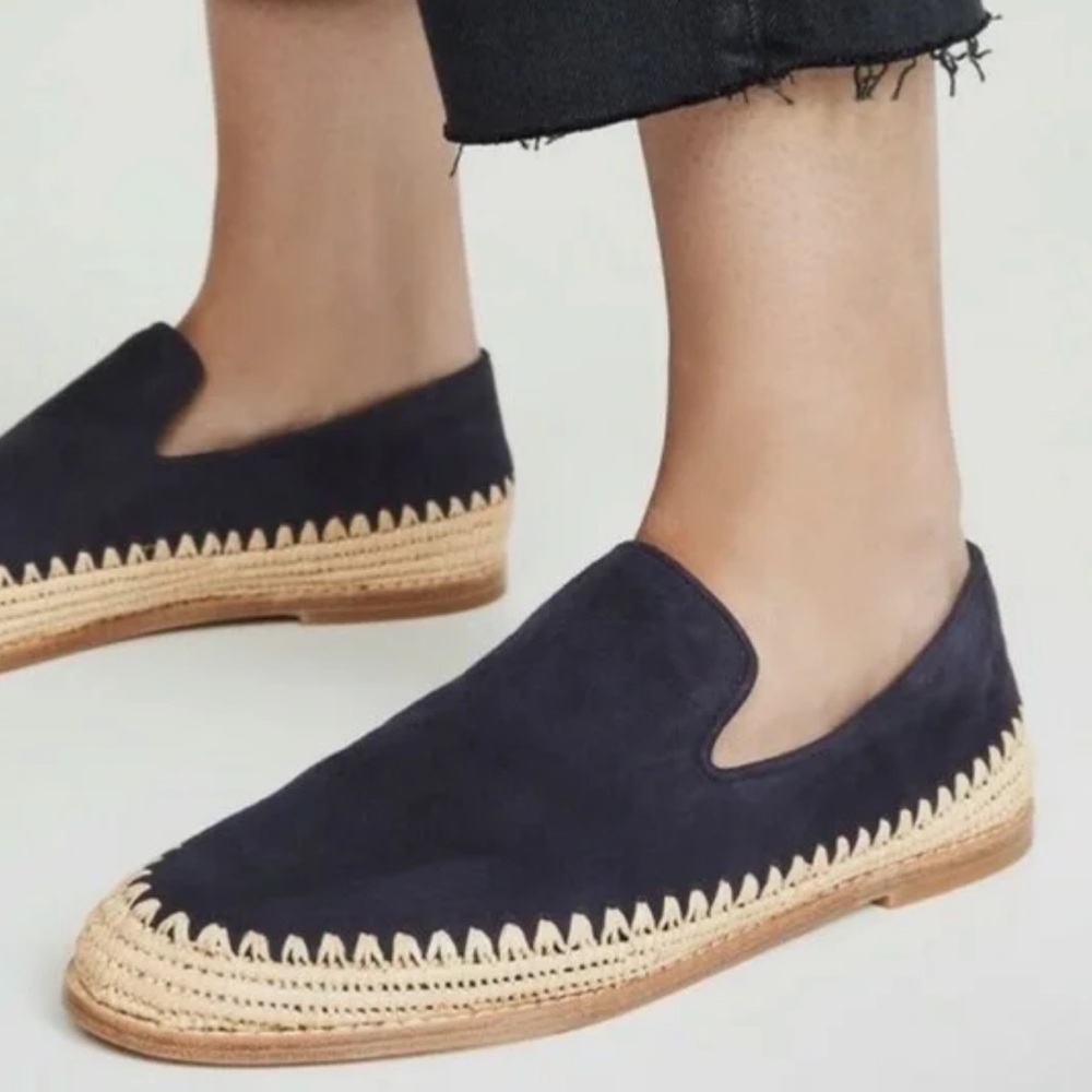 Vince Jalen Suede Raffia Espadrilles